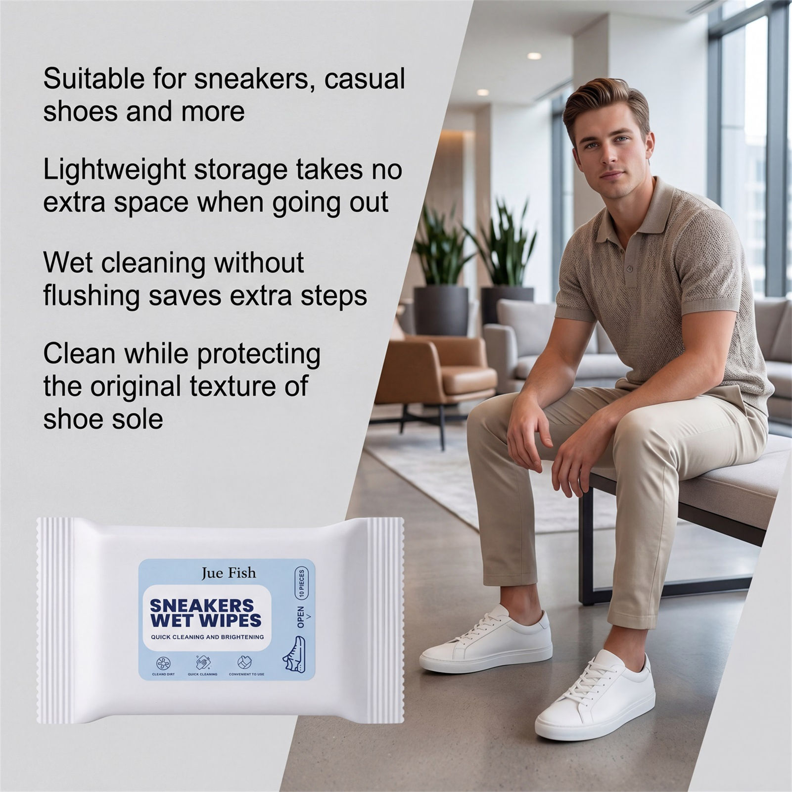 Sneaker Care Wipes - Ayakkabı Temizleme Mendilleri Taşınabilir Seyahat İçin